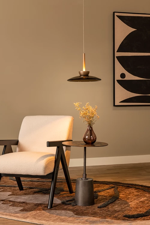 Lucide SANTIAGO - Suspension - Ø 32 cm - LED Dim. - CCT - 1x16W 2700K/4000K - Ambre | Premium - ambiance 1